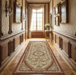 Tapis aux points noués de style Aubusson – 2.45 x 090 Mètres -