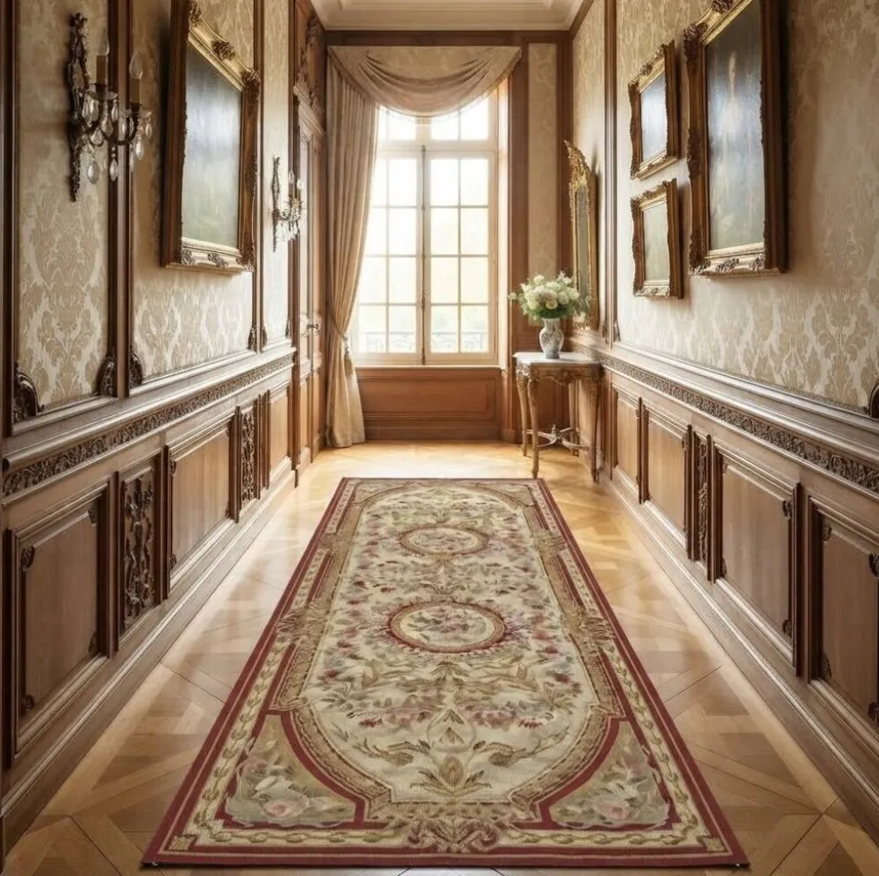 Tapis aux points noués de style Aubusson – 2.45 x 090 Mètres -