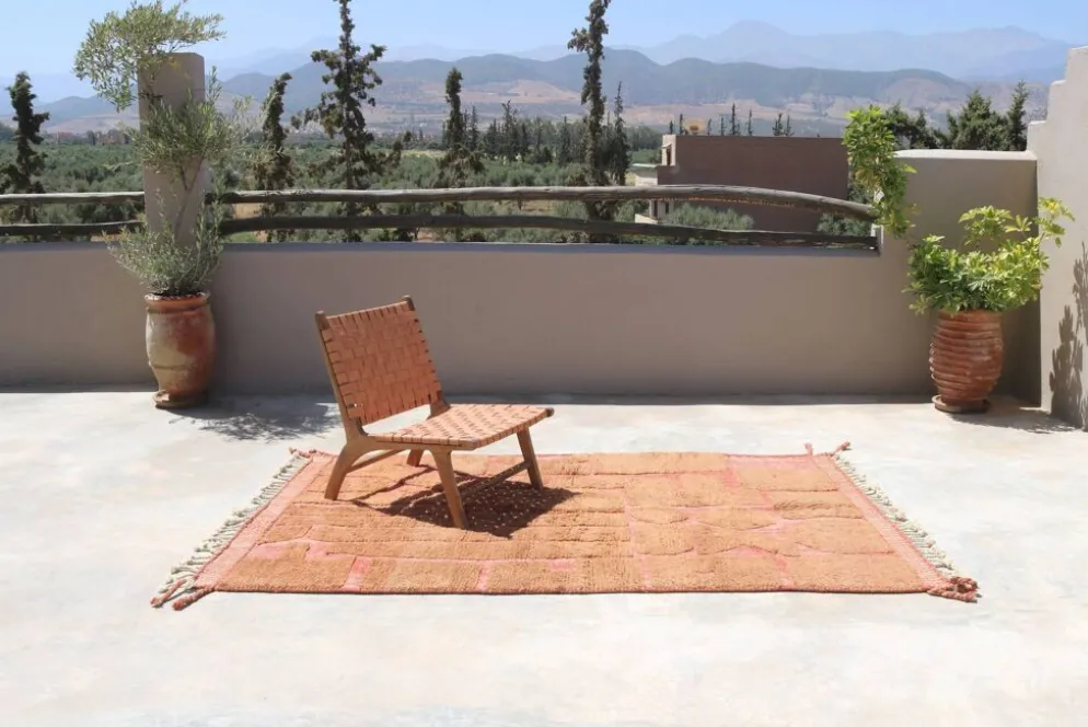 Tapis Beni Ouarain tissé à la main 255×155cm – Terracotta & Argile - AZ821