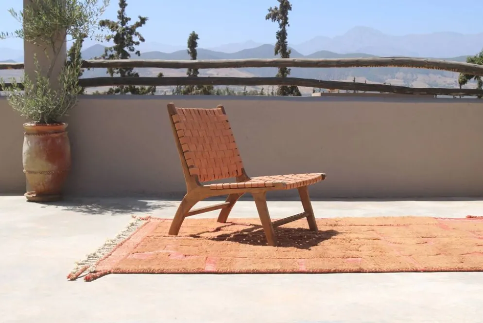 Tapis Beni Ouarain tissé à la main 255×155cm – Terracotta & Argile - AZ821