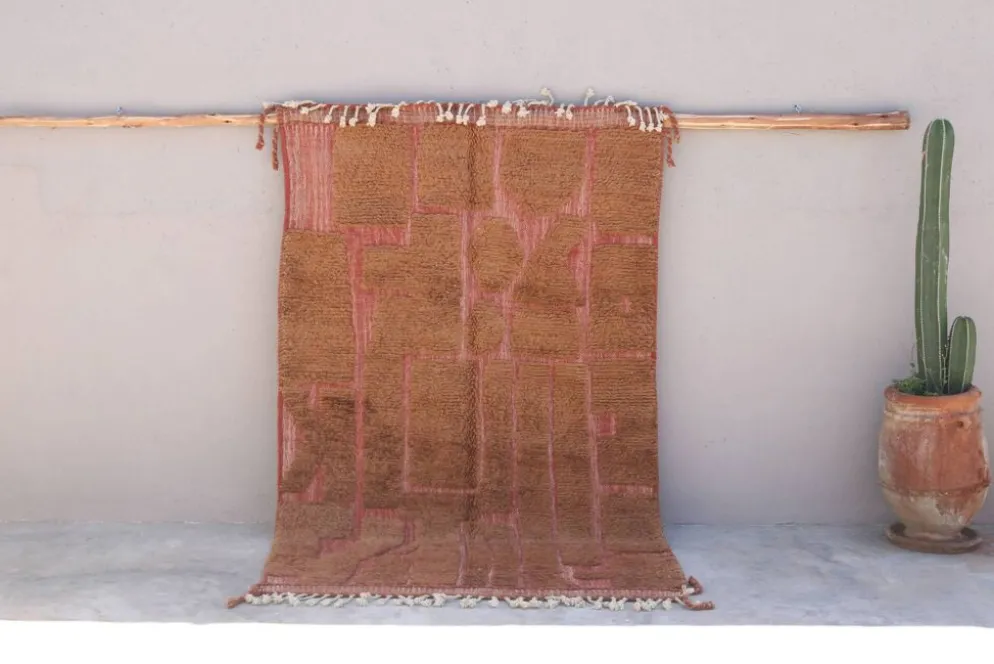 Tapis Beni Ouarain tissé à la main 255×155cm – Terracotta & Argile - AZ821