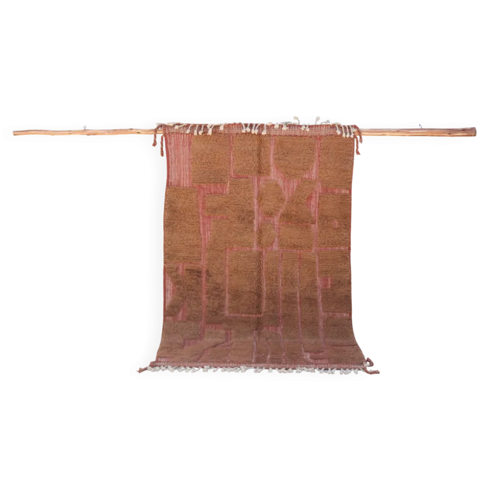 Tapis Beni Ouarain tissé à la main 255×155cm – Terracotta & Argile - AZ821