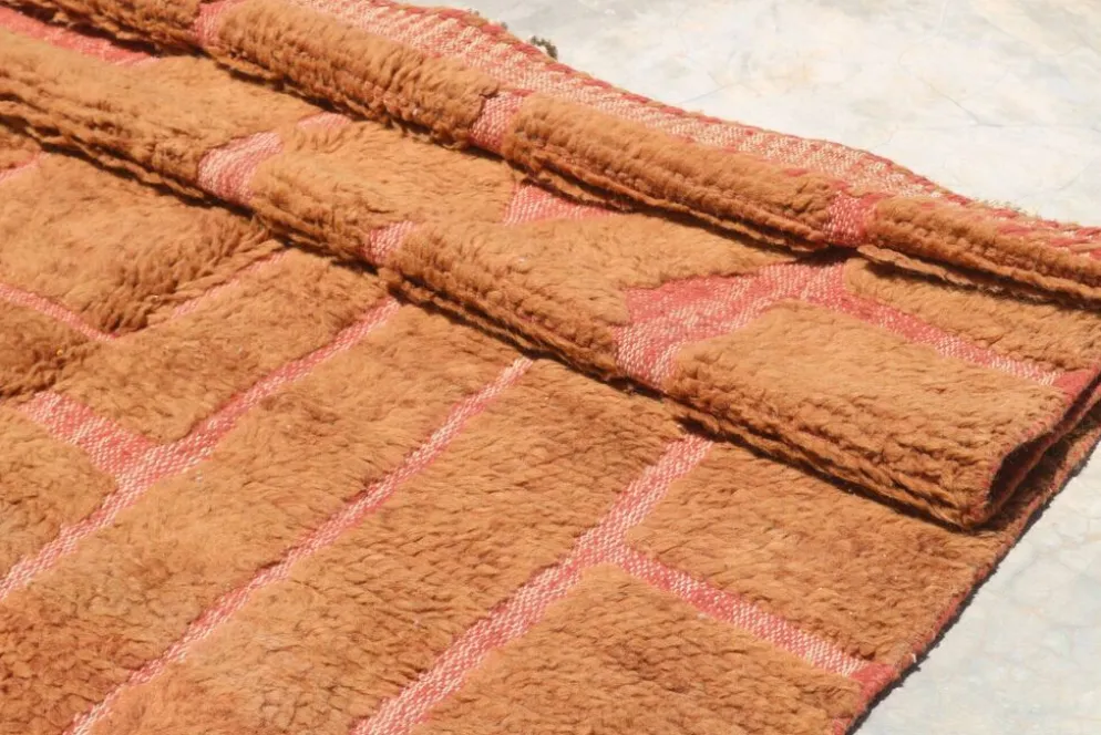 Tapis Beni Ouarain tissé à la main 255×155cm – Terracotta & Argile - AZ821