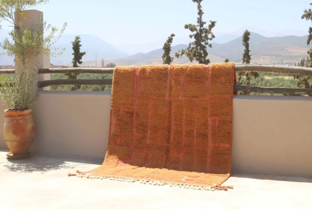 Tapis Beni Ouarain tissé à la main 255×155cm – Terracotta & Argile - AZ821