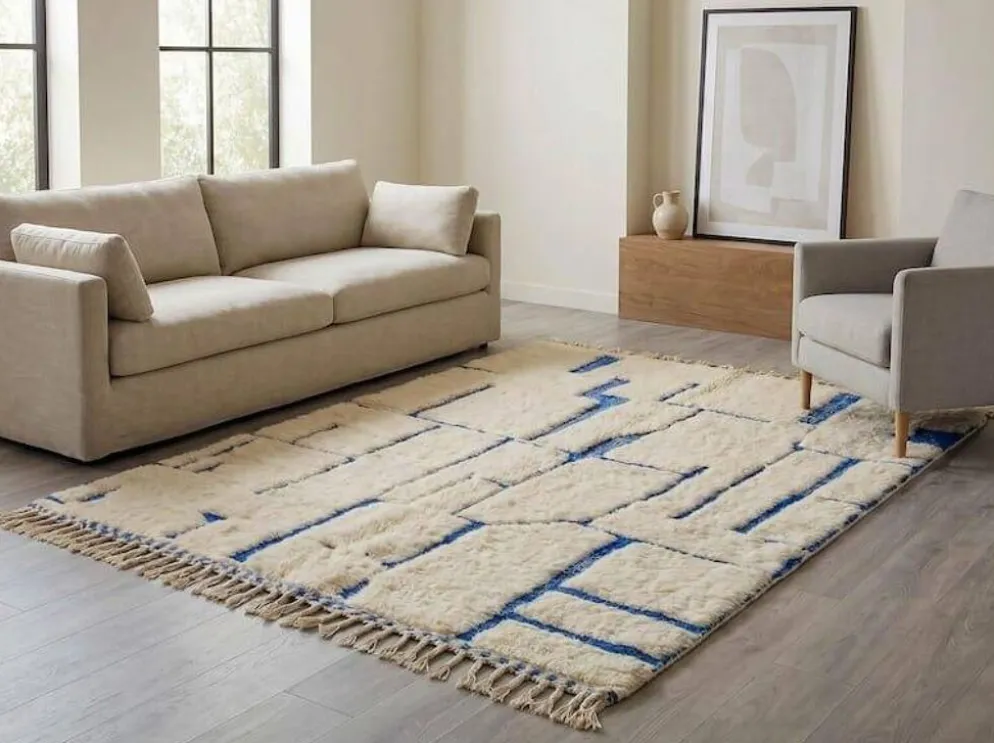 Tapis Beni Ouraine marocain traditionnelle artisanale taille 2/3 m
