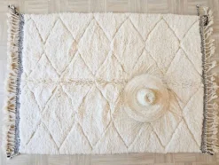 Tapis beni ourain en laine pure fait main traditionnelle 1.5/2.5 m