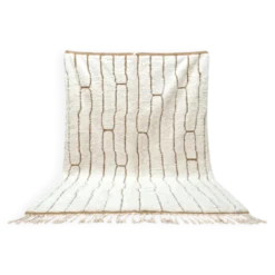 Tapis beni ourain en laine pure fait main traditionnelle taille 150/250 cm