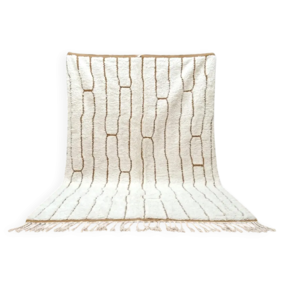 Tapis beni ourain en laine pure fait main traditionnelle taille 150/250 cm