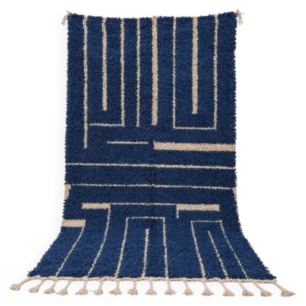 Tapis beni ourain en laine pure fait main artisanale traditionnelle 2/3 m