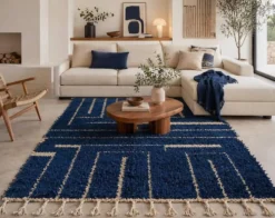 Tapis beni ourain en laine pure fait main artisanale traditionnelle 2/3 m