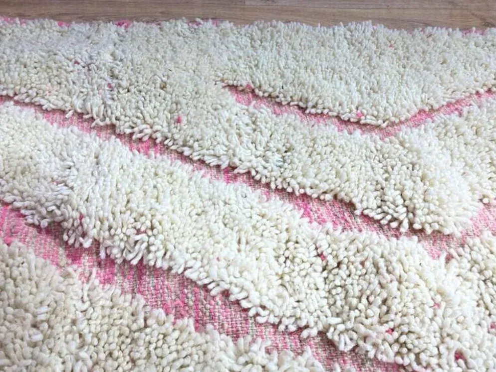 Tapis beni ourain fait main traditionnelle artisanale taille 150/250 cm