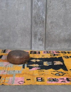 Tapis Berbère Abstrait Jaune - 253 x 200 cm