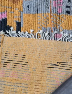 Tapis Berbère Abstrait Jaune - 253 x 200 cm
