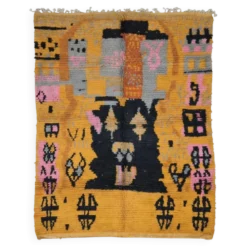 Tapis Berbère Abstrait Jaune - 253 x 200 cm