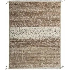 Tapis berbère au design moderne marocain. 100 % laine. Tapis Beni Ourain noué à la main.