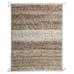 Tapis berbère au design moderne marocain. 100 % laine. Tapis Beni Ourain noué à la main.
