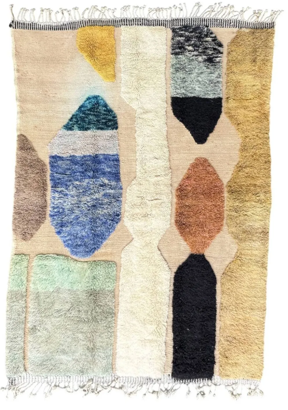 Tapis berbère marocain moderne en laine, Beldi