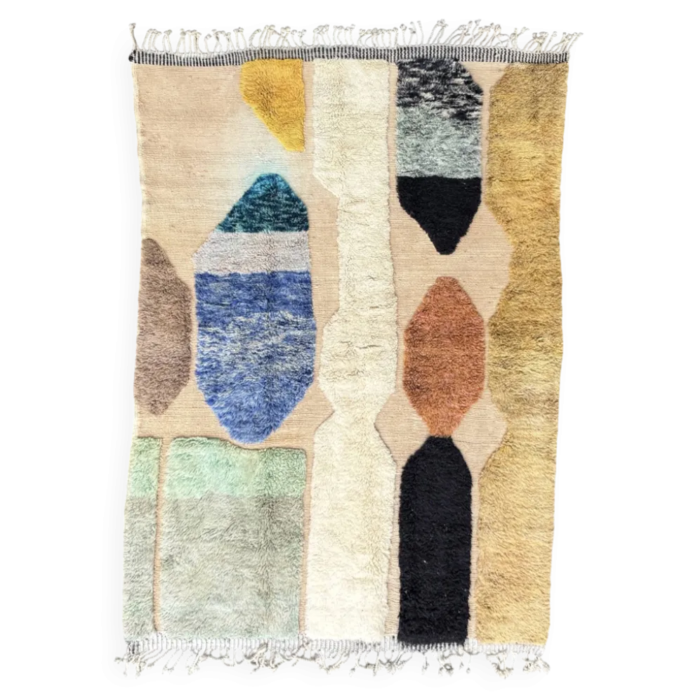 Tapis berbère marocain moderne en laine, Beldi