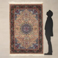 Tapis Berkana ancien en coton et laine, Chine, 78 x 54 In