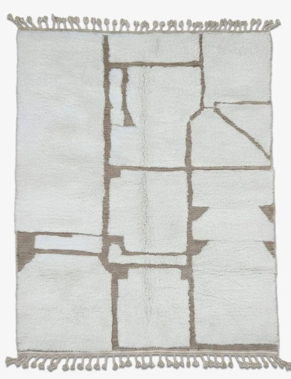 Tapis Blanc Contemporain Berbère - 294 x 237 cm