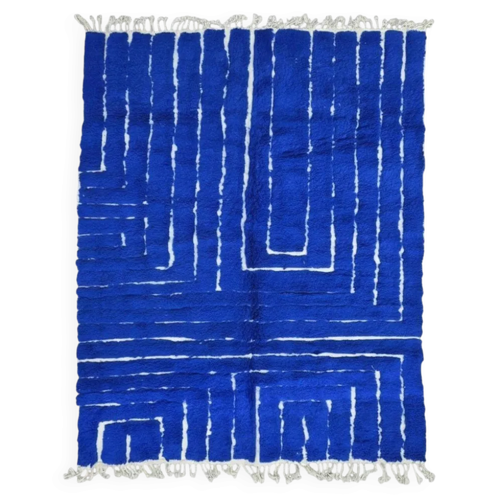 Tapis Bleu Contemporain - 300 x 237 cm