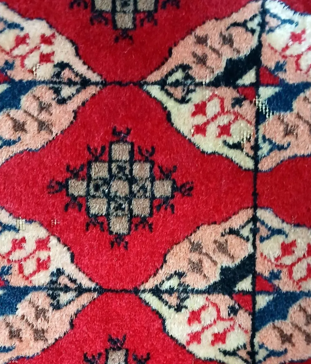 Tapis Boukhara Turkmène traditionnel noué à la main. Asie centrale
