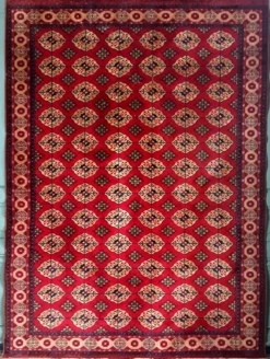 Tapis Boukhara Turkmène traditionnel noué à la main. Asie centrale