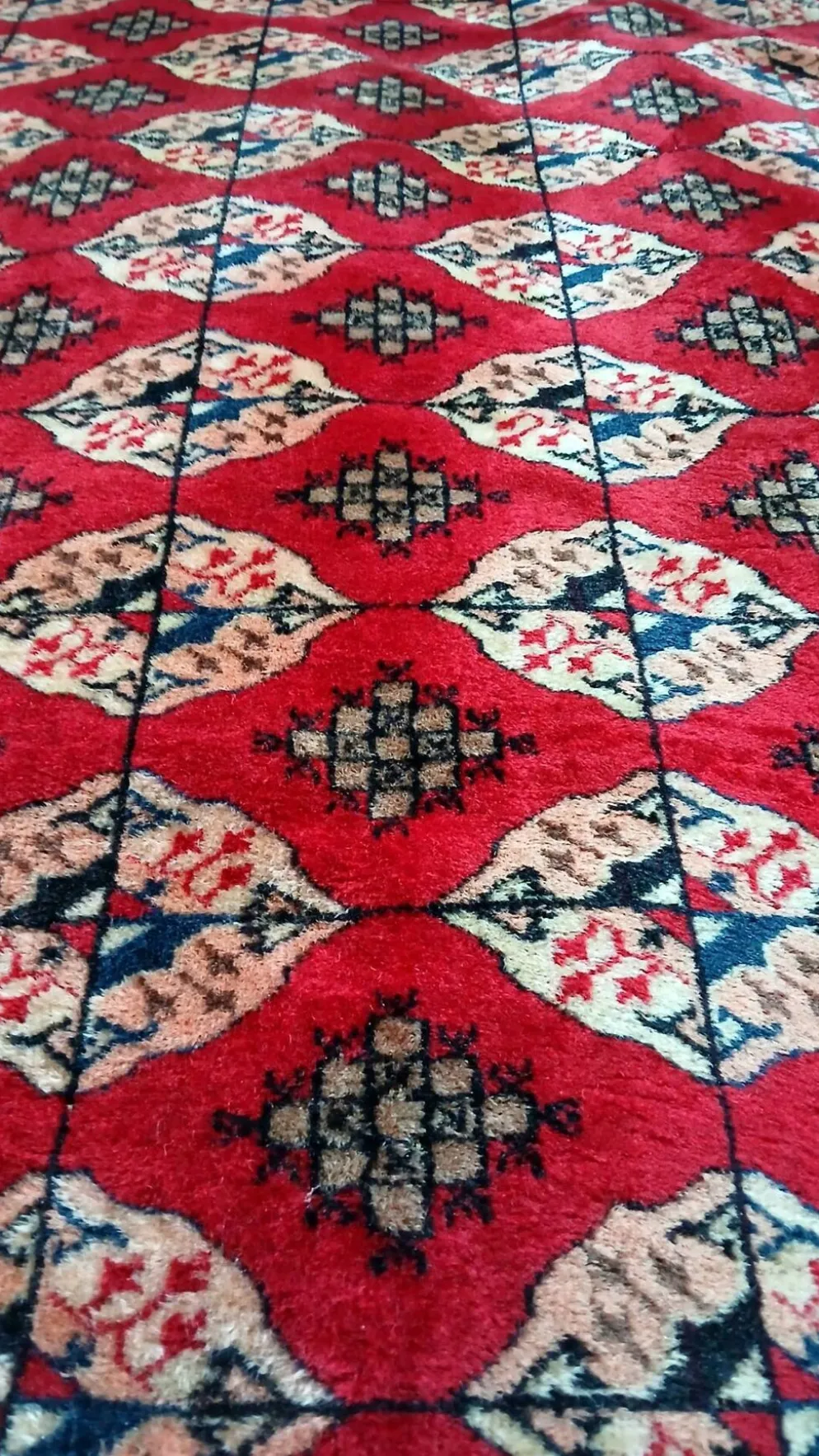 Tapis Boukhara Turkmène traditionnel noué à la main. Asie centrale