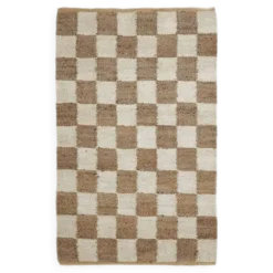 Tapis à carreaux en jute