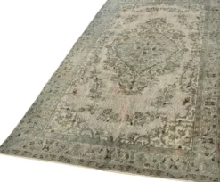 Tapis contemporain anatolien des années 1970 173 cm x 291 cm tapis gris fait à la main