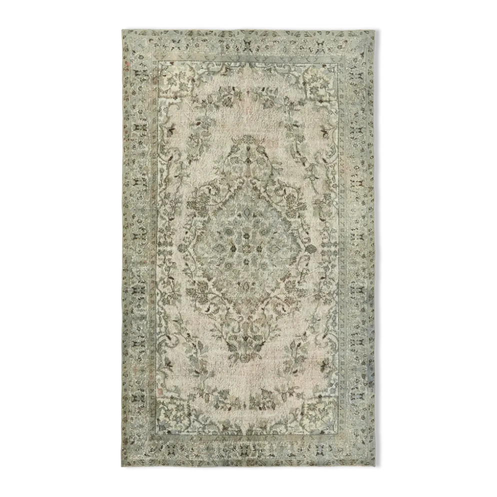 Tapis contemporain anatolien des années 1970 173 cm x 291 cm tapis gris fait à la main