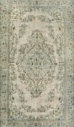 Tapis contemporain anatolien des années 1970 173 cm x 291 cm tapis gris fait à la main