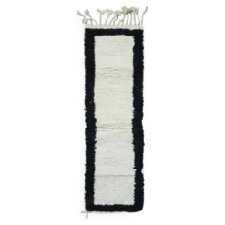 Tapis Corridor Blanc et Noir - 193 x 54 cm