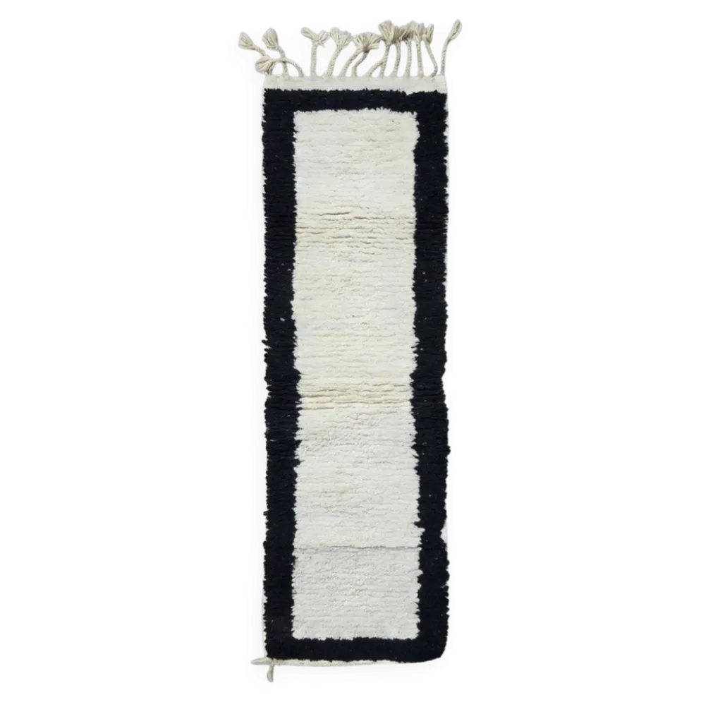 Tapis Corridor Blanc et Noir - 193 x 54 cm