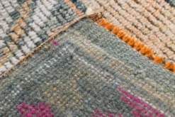 Tapis couloir Oushak vintage fuchsia, en laine turque, 86x341 cm