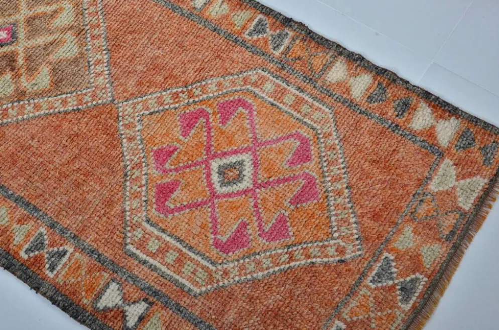 Tapis couloir Oushak vintage sku 3545