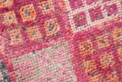 Tapis couloir turc rose vif, tapis vintage boho, 83x353 cm