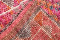 Tapis couloir turc rose vif, tapis vintage boho, 83x353 cm