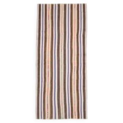 Tapis coureur kilim vintage turc rayé marron bleu 145x324