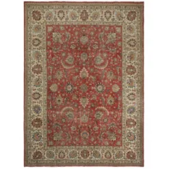 Tapis d'area vintage turc unique en son genre. Tapis en laine rouge noué à la main pour le salon.