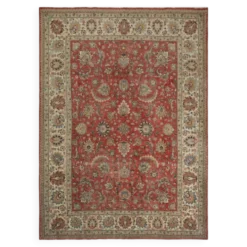 Tapis d'area vintage turc unique en son genre. Tapis en laine rouge noué à la main pour le salon.