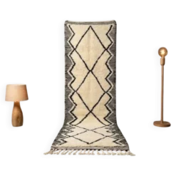 Tapis de couloir fait main traditionnelle artisanale taille 75/300 cm