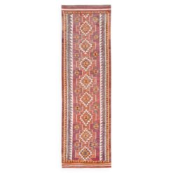 Tapis de couloir Kilim persan bordeaux vintage, 98 x 235 cm
