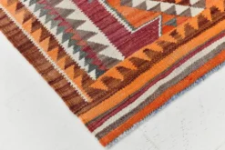 Tapis de couloir Kilim persan bordeaux vintage, 98 x 235 cm