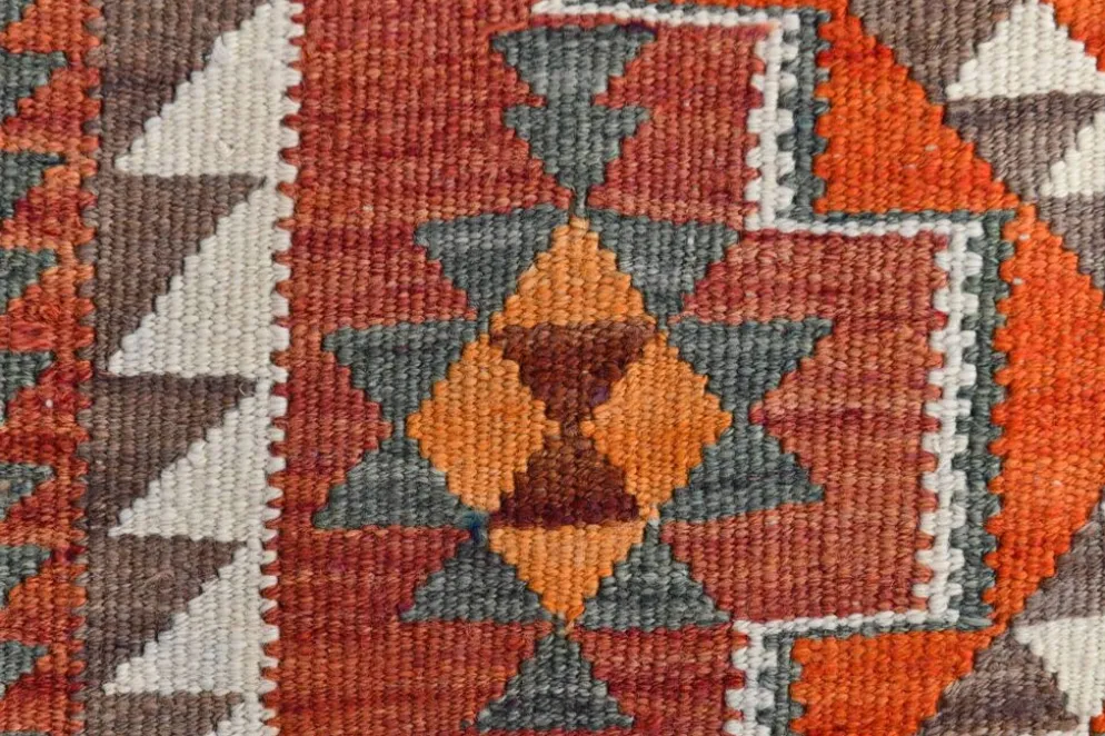 Tapis de couloir Kilim persan bordeaux vintage, 98 x 235 cm