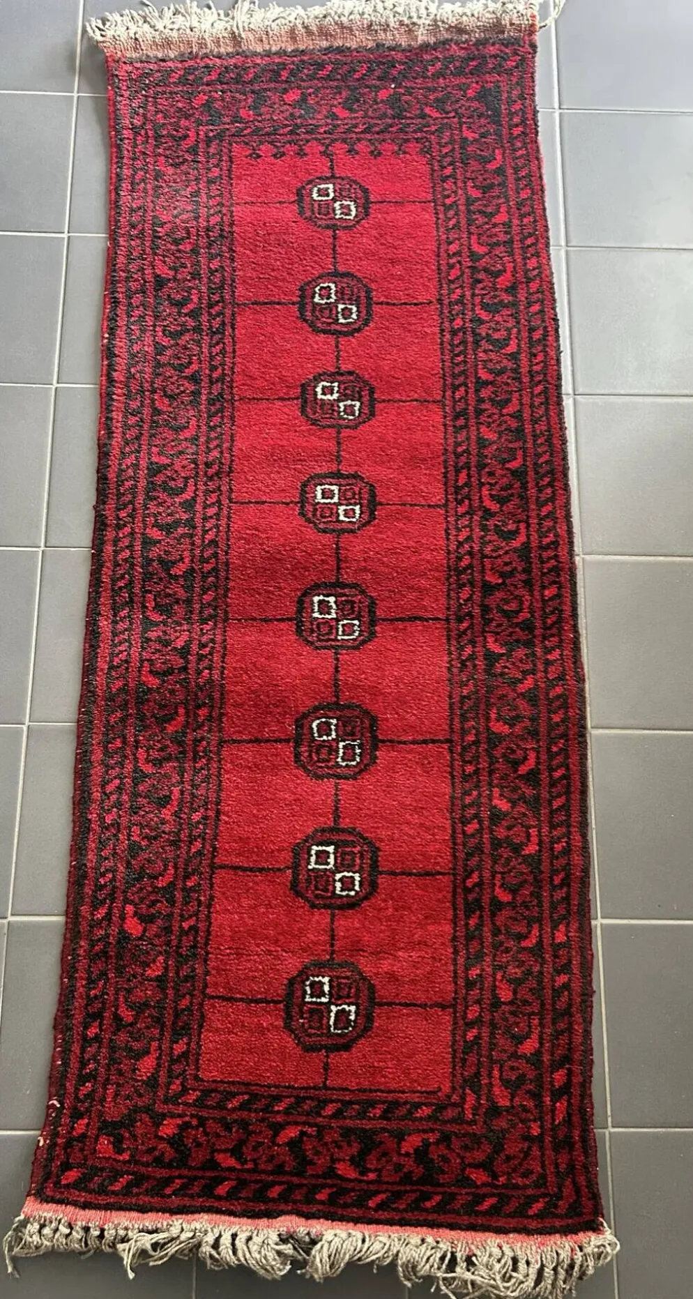 Tapis de couloir Ouzbek de Boukhara 55x140