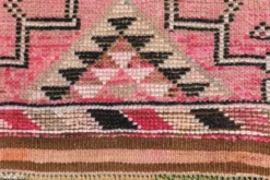 Tapis de couloir rose à médaillons, tapis turc vintage, 86x364 cm