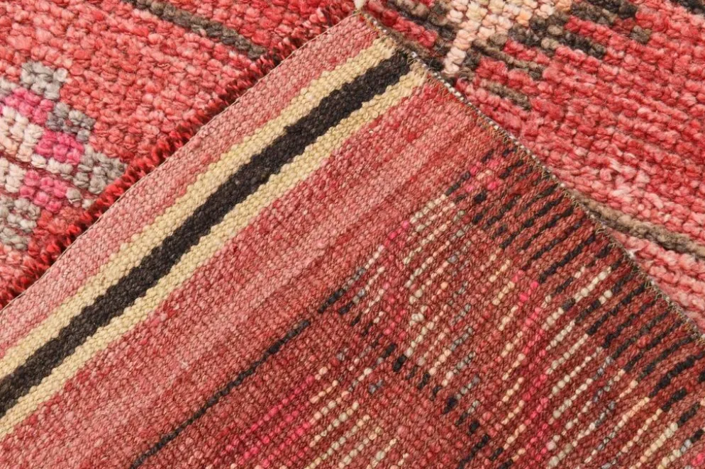 Tapis de couloir rouge cannelle 83 x 337 cm, tapis de couloir en laine turque, tapis ancien