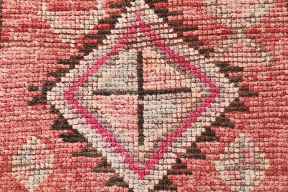 Tapis de couloir rouge cannelle 83 x 337 cm, tapis de couloir en laine turque, tapis ancien
