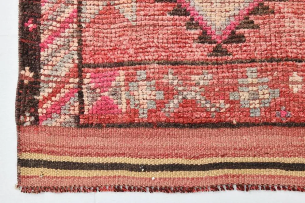 Tapis de couloir rouge cannelle 83 x 337 cm, tapis de couloir en laine turque, tapis ancien